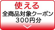 使える 全商品対象クーポン 300円分